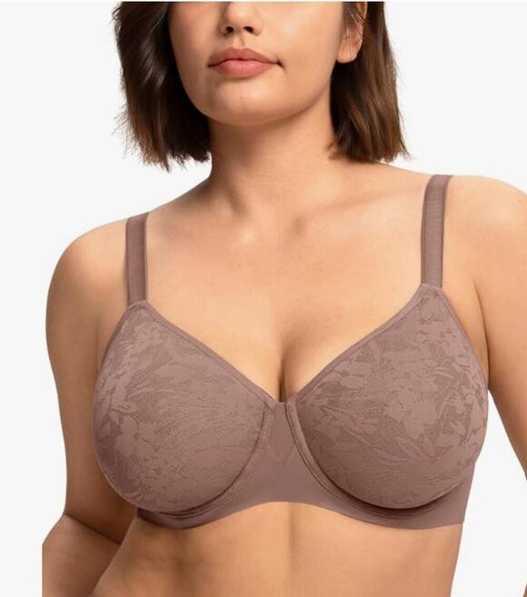HSIA Other - HSIA Minimizer Bra 34H Full Coverage Seamless Lace Underwire Unlined NEW